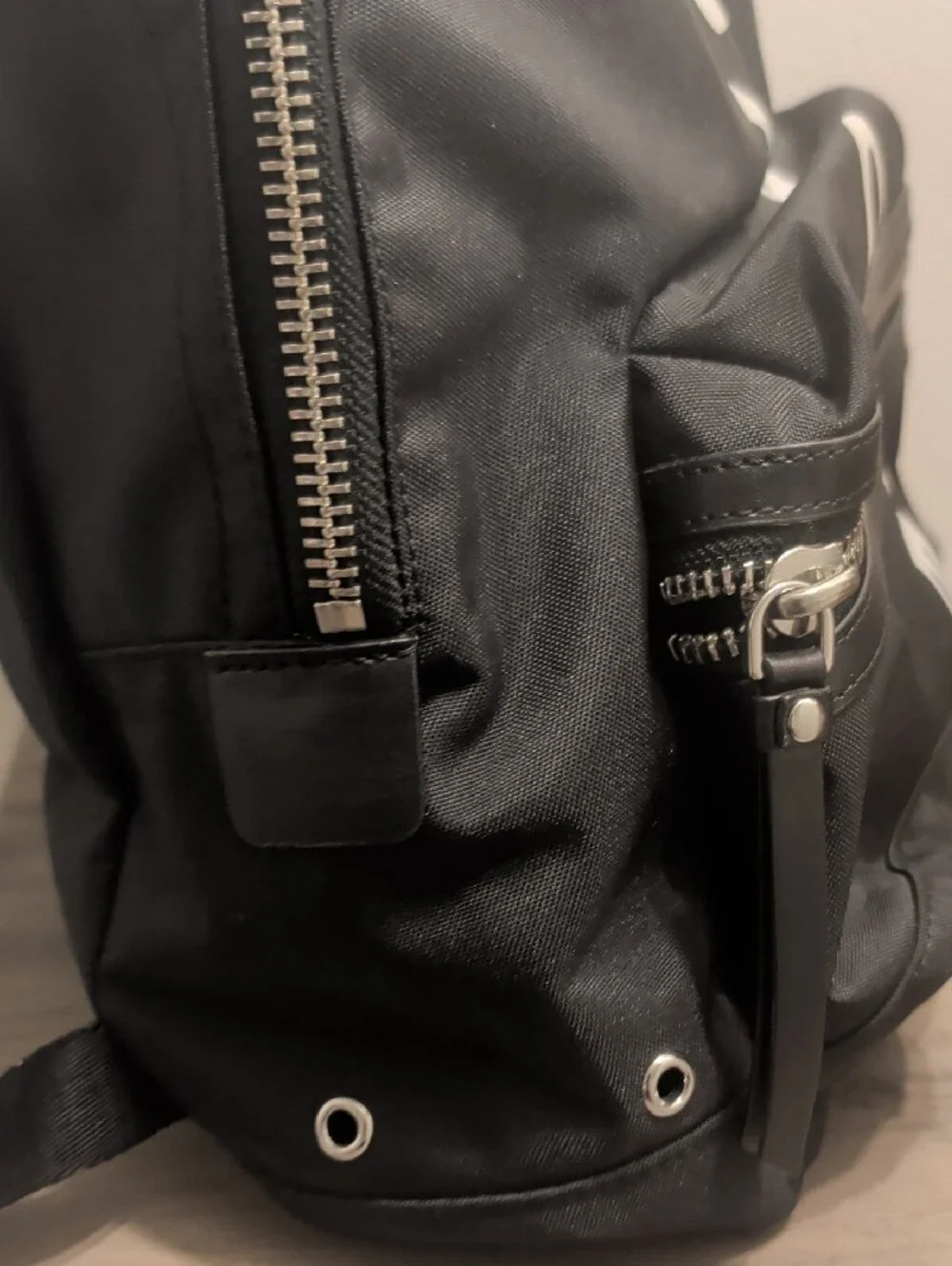 Marc Jacobs Black Backpack with White Logo